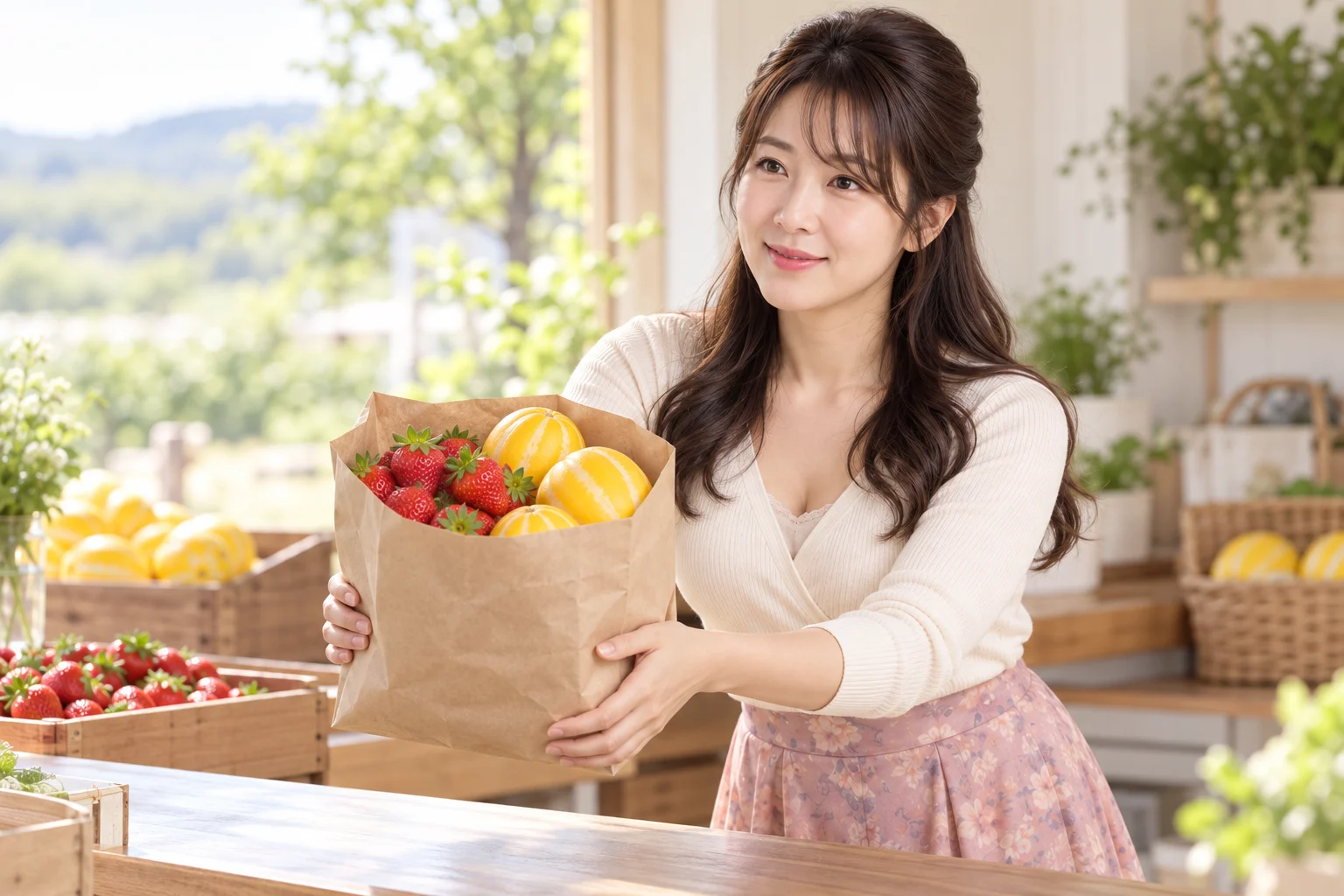 픽업 방문객에게 꾸러미를 건네는 담유 대표 인물